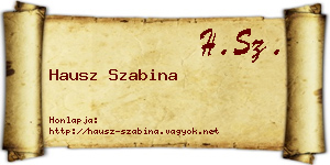 Hausz Szabina névjegykártya